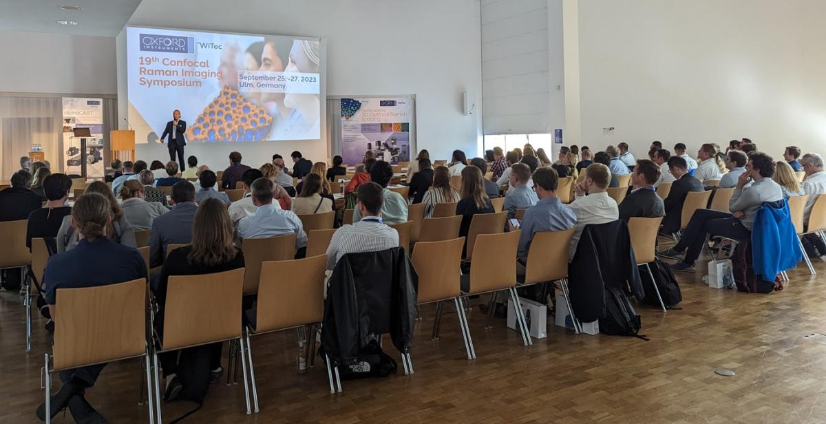 WITec Marketing Director Harald Fischer welcomes the attendees to the 19th Confocal Raman Imaging Symposium.
